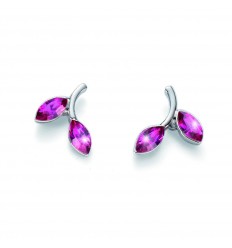 Обици “Foglia“ - родий +...