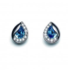 Обици “Hidden“ - родий + аква