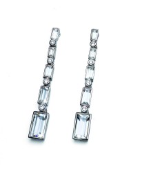 Обици “Along“ - родий +...