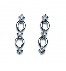 Обици “Join“ - родий + кристал