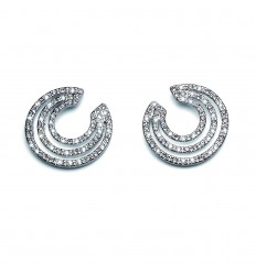 Обици “Revolve“ - родий +...