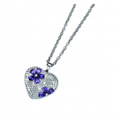 Колие “Flowerheart“ - родий...