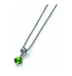 Колие “Cut“ - родий + оливин