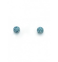 Обици “Ball“ - родий + аква