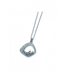 Колие “Cast“ - родий + кристал