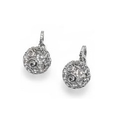 Обици “Chi“ - родий + кристал