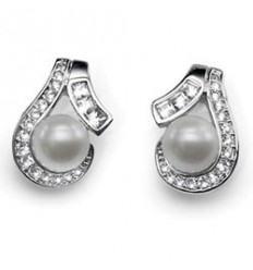 Обици “Cover“ - родий +...