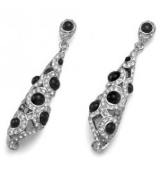 Обици “Track“ - родий +...