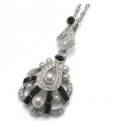 Колие “Deko“ - родий + кристал