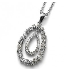 Колие “Time“ - родий + кристал