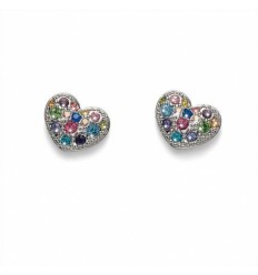 Обици “Mixed“ - родий + мулти