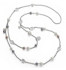 Колие “Fly“ - родий + кристал