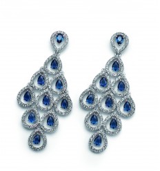 Обици “Diva“ - родий + montana