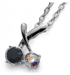 Колие “Drool“ - родий + черен