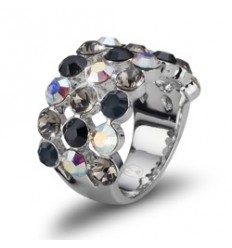 Пръстен  “Drool“ - родиий +...