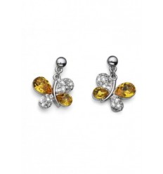 Обици “Flutter“ - родий +...