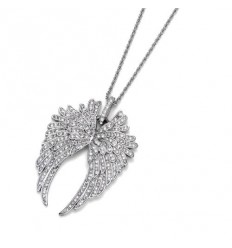 Колие “Alas“ - родий + кристал