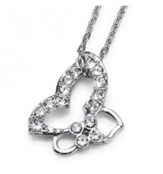 Колие “Mari“ - родий + кристал