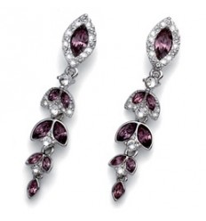 Обици “Villa“ - родий +...