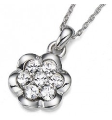 Колие “Posy“ - родий + кристал