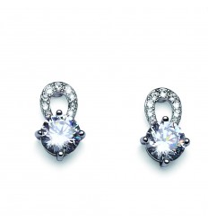 Обици “Gleam“ - родий +...