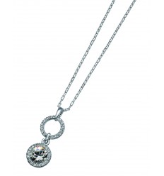 Колие“More“ - родий + кристал