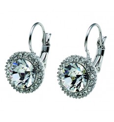 Обици “More“ - родий + кристал