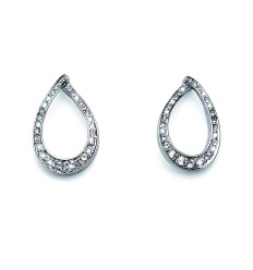 Обици“Easy“ - родий + кристал