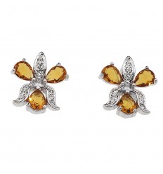 Обици “Will“ - родий + топаз