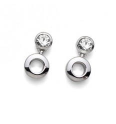 Обици “Point“ - родий +...