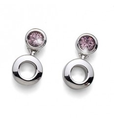 Обици “Point“ - родий +...