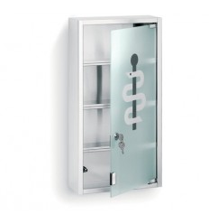 Шкафче със стъклена врата