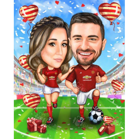 Футболни карикатури за двойки