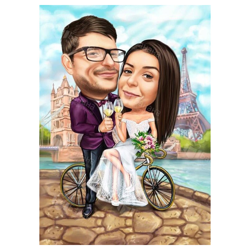 Карикатури на младоженци