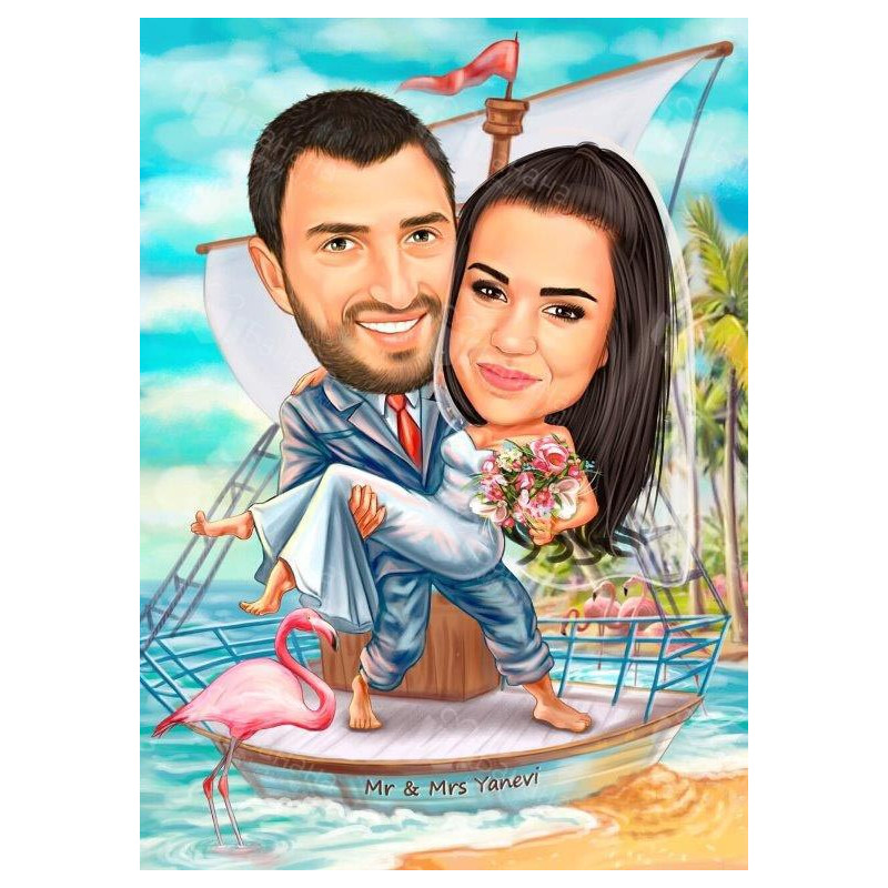 Карикатури на младоженци