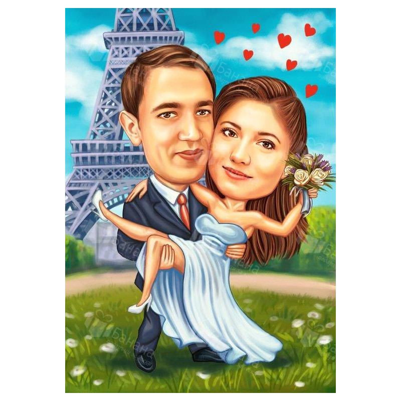 Карикатури на младоженци