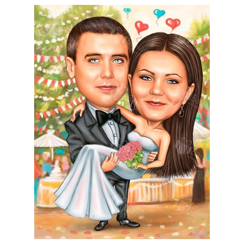 Карикатури на младоженци