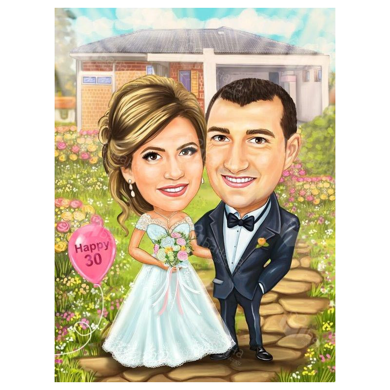 Карикатури на младоженци