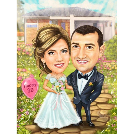 Карикатури на младоженци
