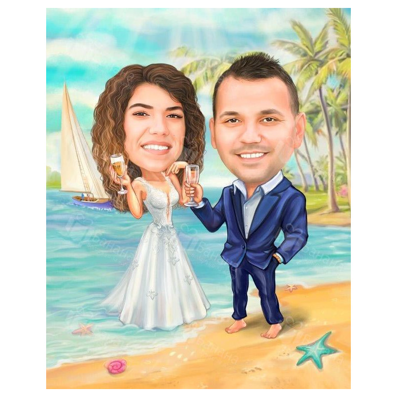 Карикатури на младоженци