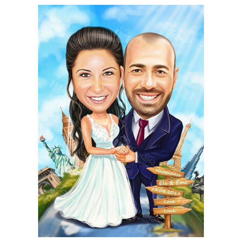 Карикатури на младоженци