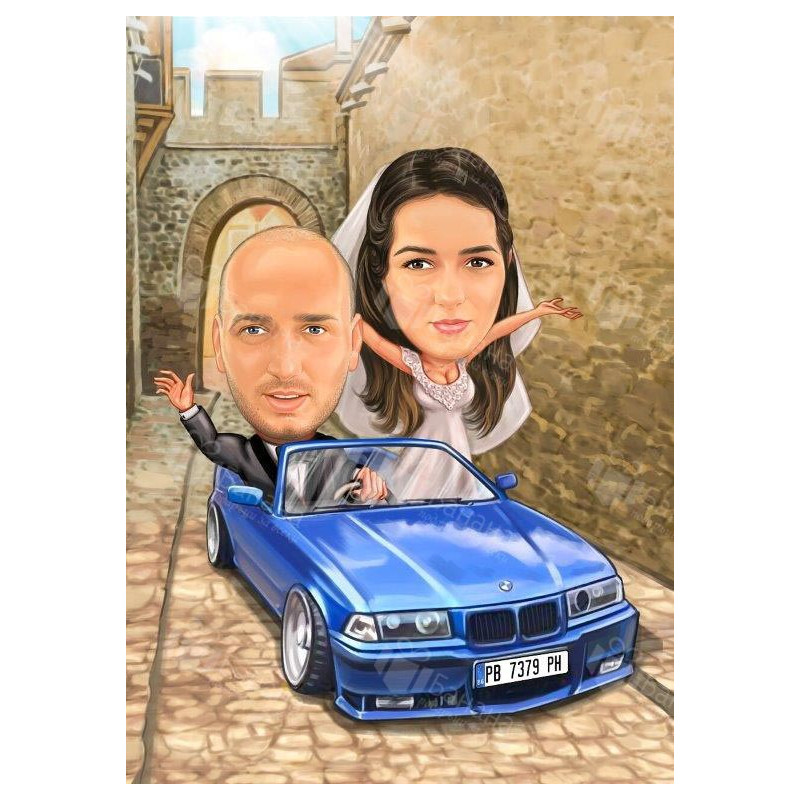 Карикатури на младоженци