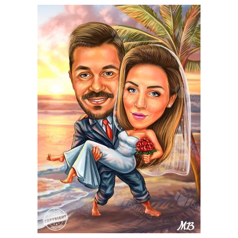 Карикатури на младоженци