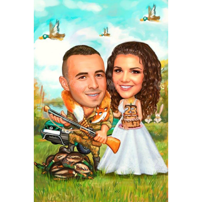 Карикатура - подарък за ловец