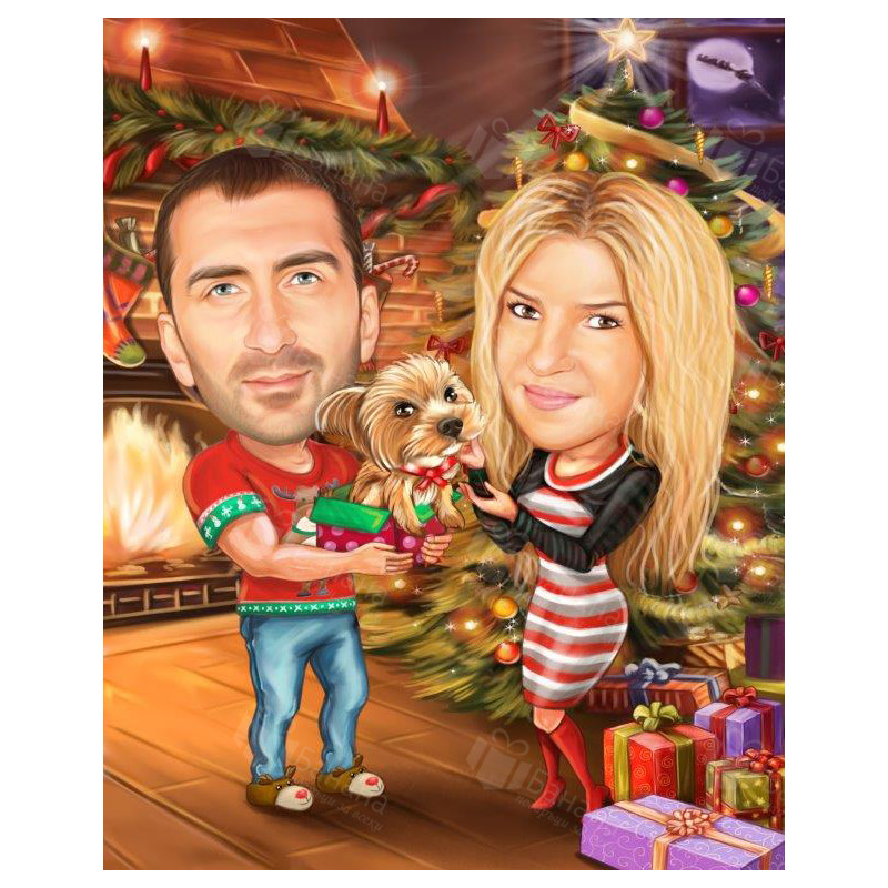 Карикатура подарък за Коледа