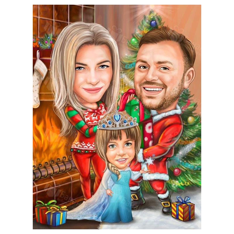 Коледна карикатура с деца