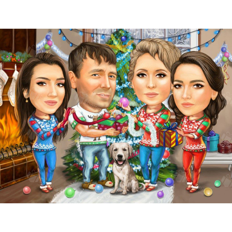 Карикатура с коледен сюжет