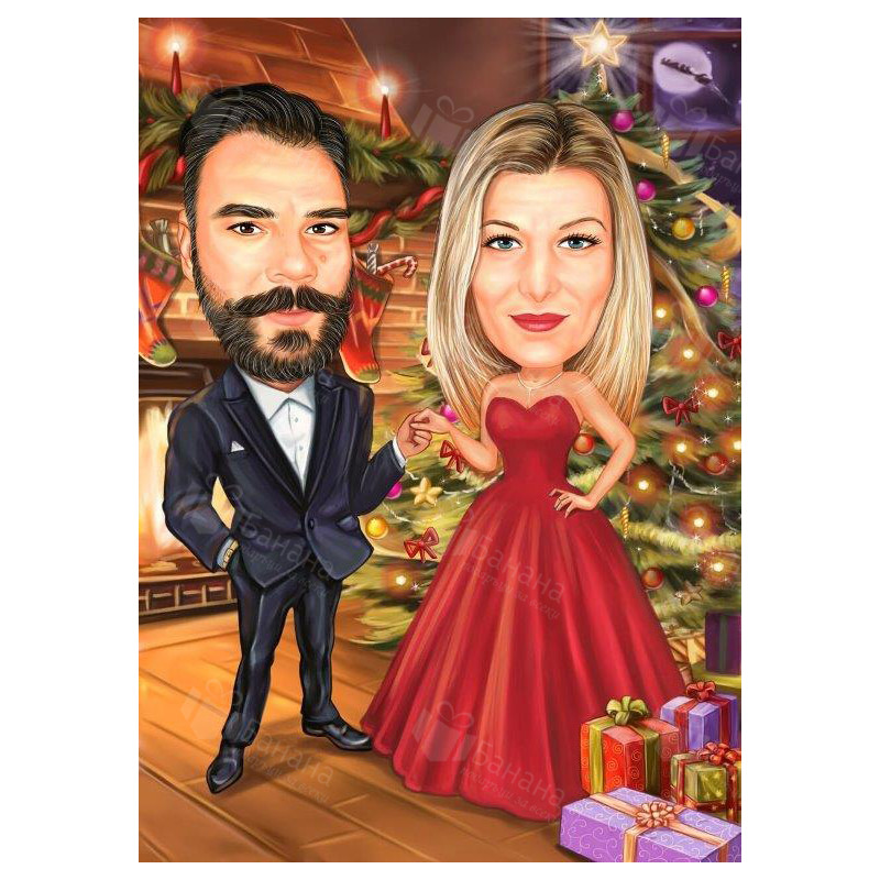 Карикатура с коледен сюжет