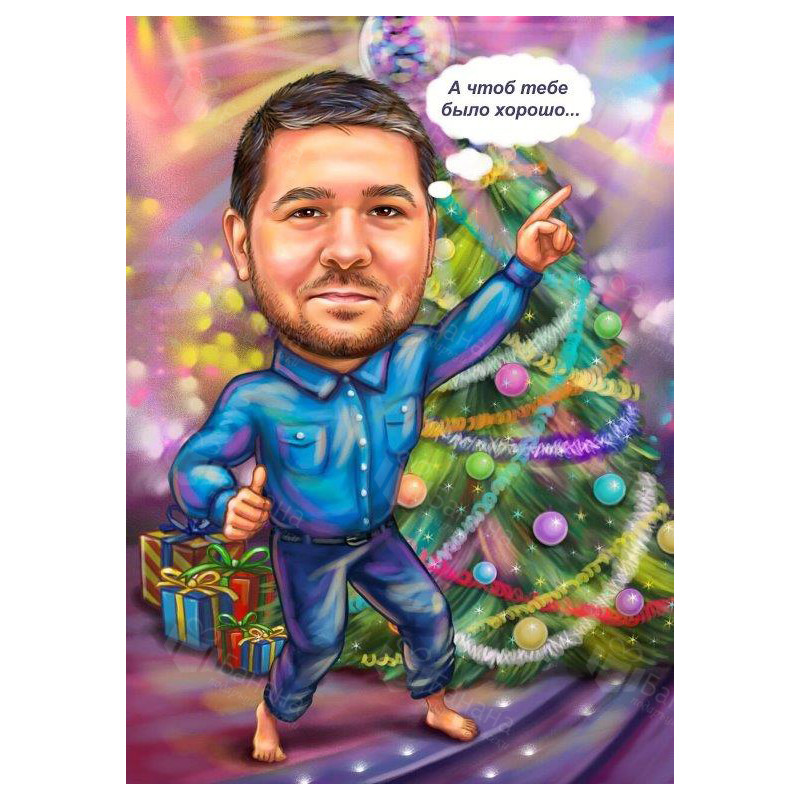 Карикатура с коледен сюжет