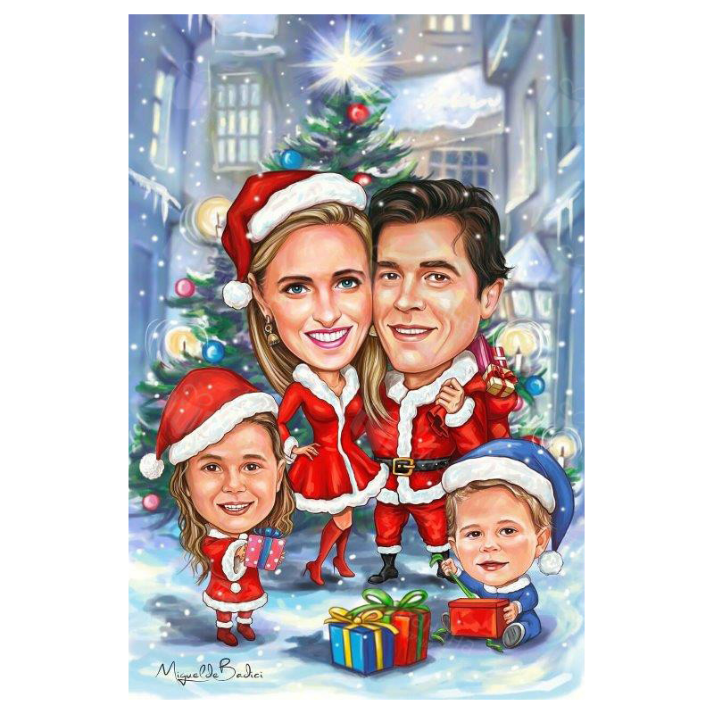 Коледна карикатура с деца